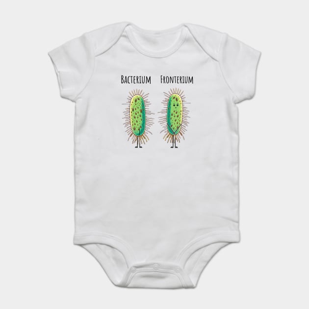 Bacterium and Fronterium silly paramecium bacteria pun meme Baby Bodysuit by Luxinda